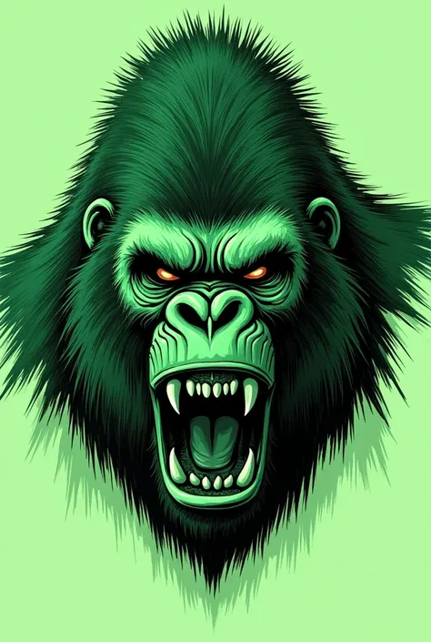 Just make the angry gorilla&#39;s face in the shape of. Green drawing 
