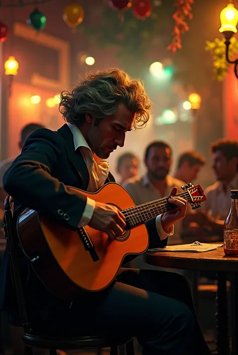 Beethoven in a Brazilian bar playing chorinho