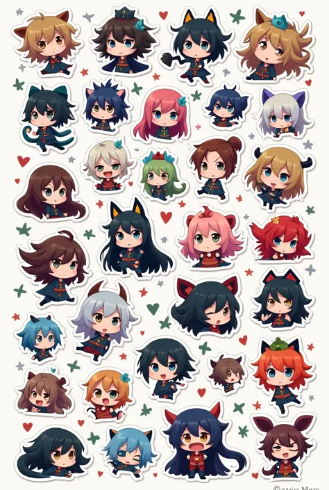 A lot of Cutting sticker anime in a page