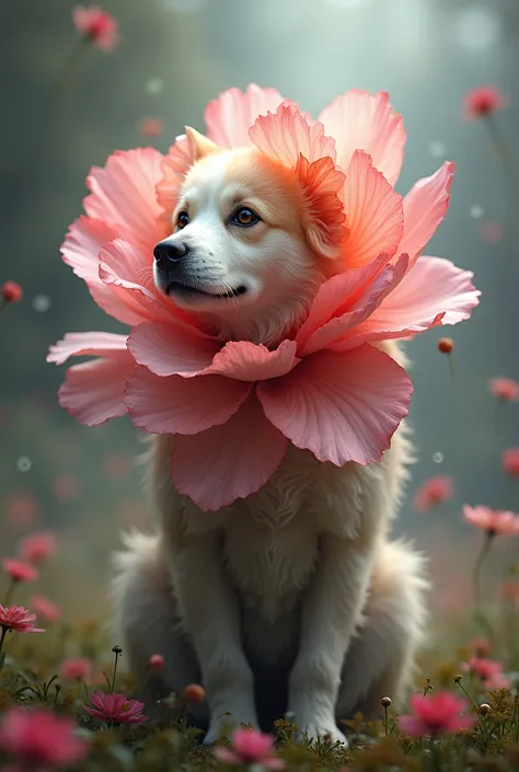 Dog into flower 