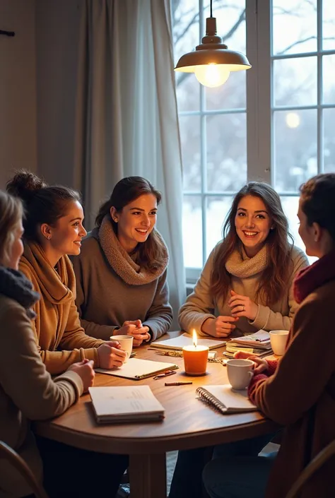 Women group meeting winter