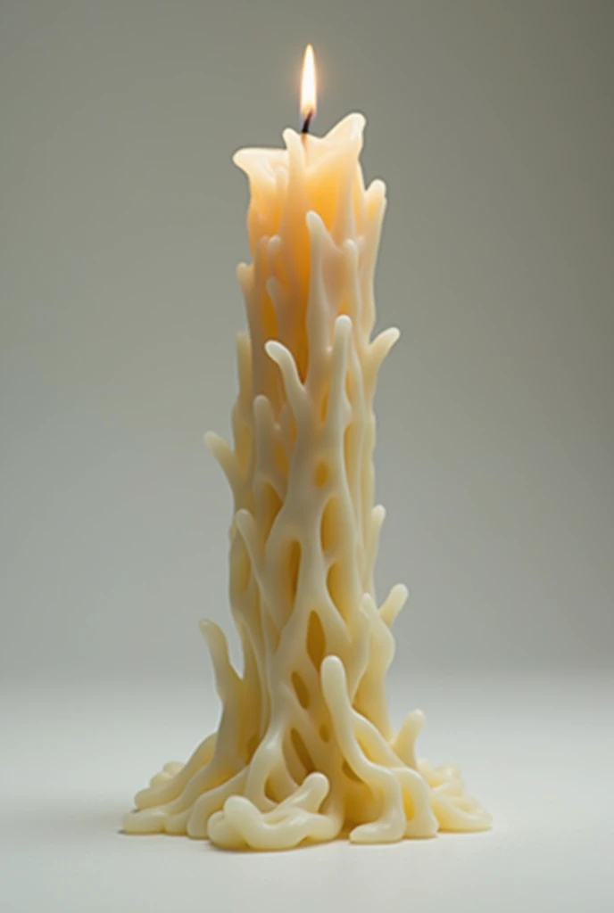 Candle with dripped wax extinguised