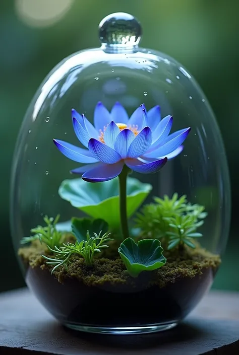 Blue Lotus flower in a plant tob.