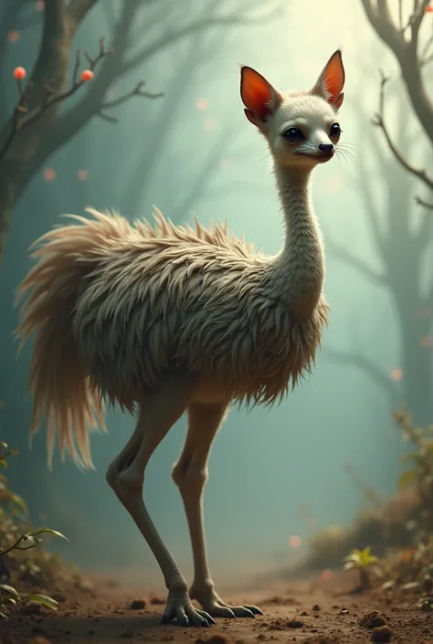 Emu crossed with a chihuachua crossed with a human