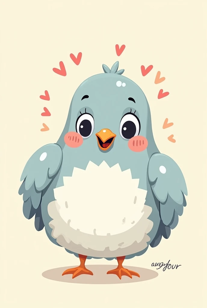 Cartoon Pigeon for Shirt Print 