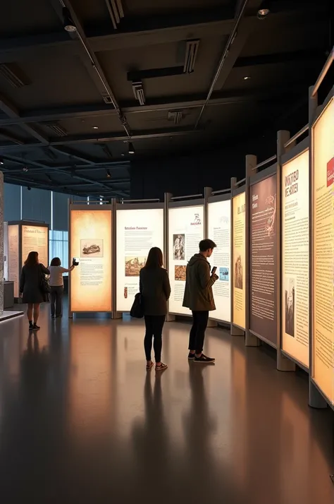 Sliding panels in museum exhibit