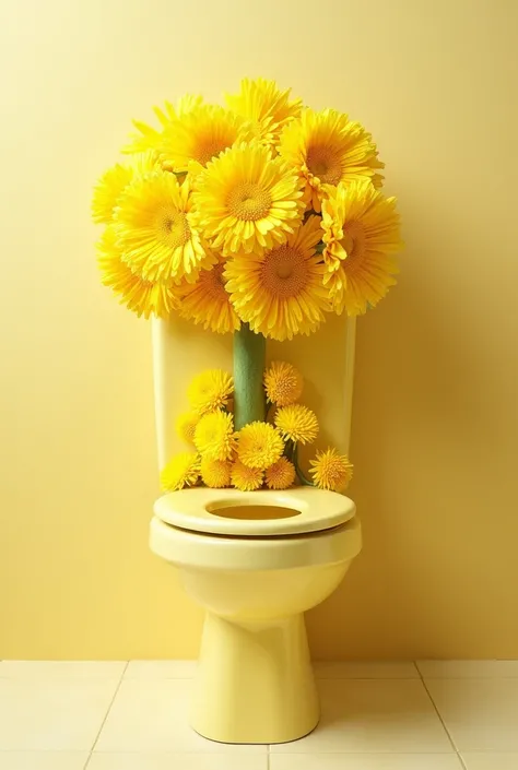 yellow toilet brush, in the form of yellow flowers