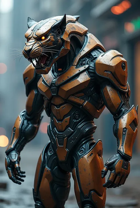 
Metal tiger armour futuristic 
