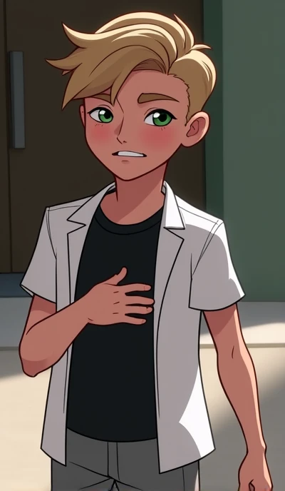 Create Photo of Boy 2d version Adrien agreste as with stomach growling