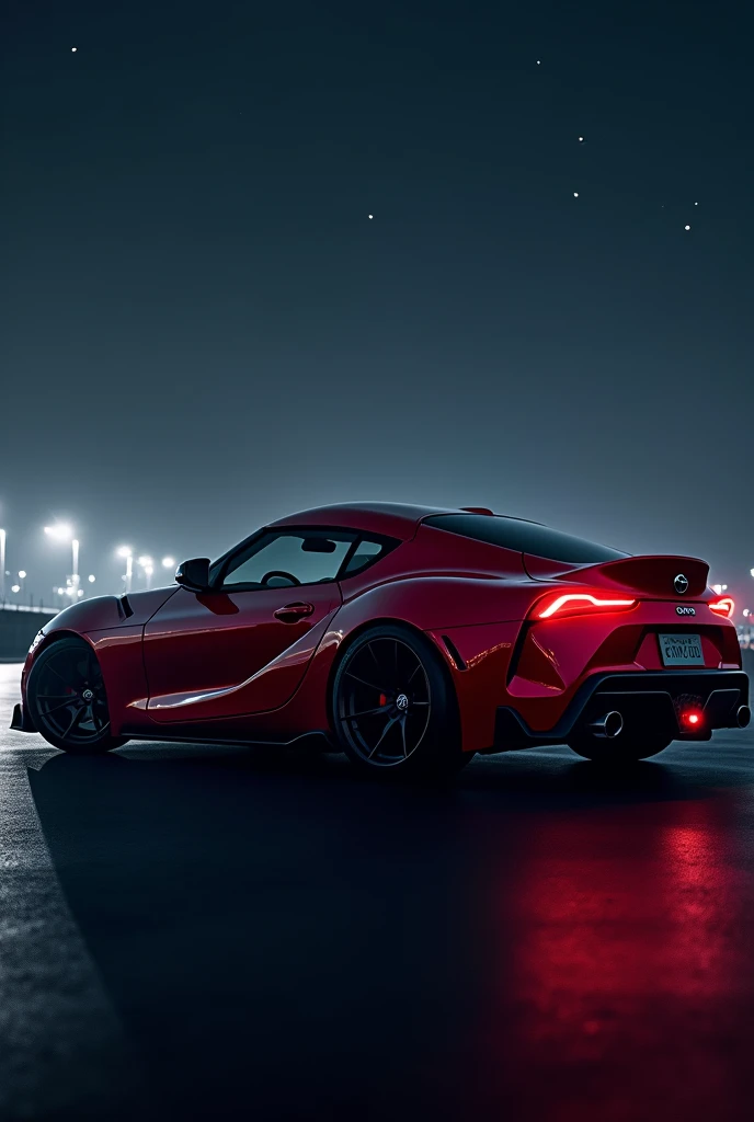 toyota supra mk4 on the night background 
 