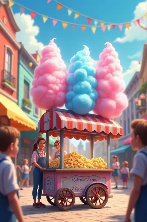 Cotton candy and popcorn cart