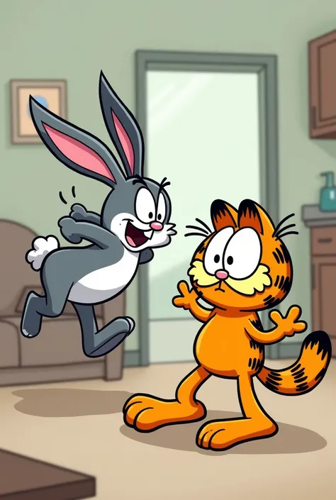 Rabbit hitting Garfield 