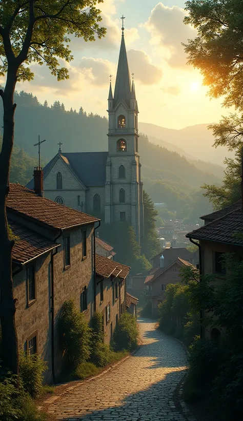 In a little town, The church bells rang every evening at the same time without people.