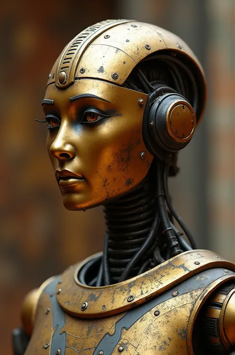 Jeune Robot égyptien trader. Il est écrit RAMSES sur son casque 