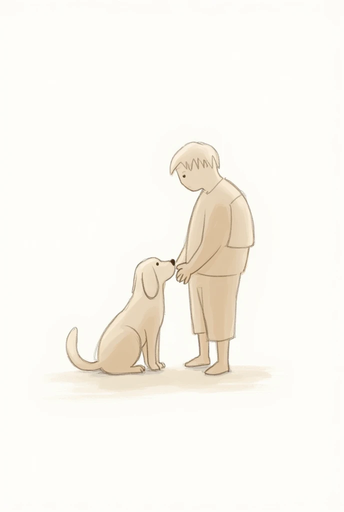 On a white background、Drawn with minimalist line drawings、Rough sketch logo image of pet dog and owner]
Warm design
寄り添う、幸せ

