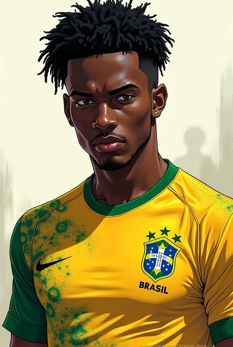 A BLACK MAN with a BRAZIL shirt BRAZIL (anime) (1024 526 pixels)
