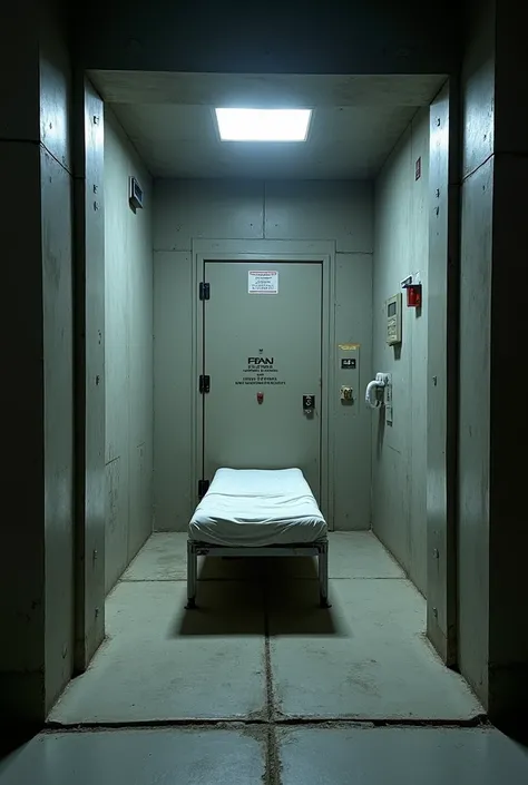 Scp foundation containment room with a bed 