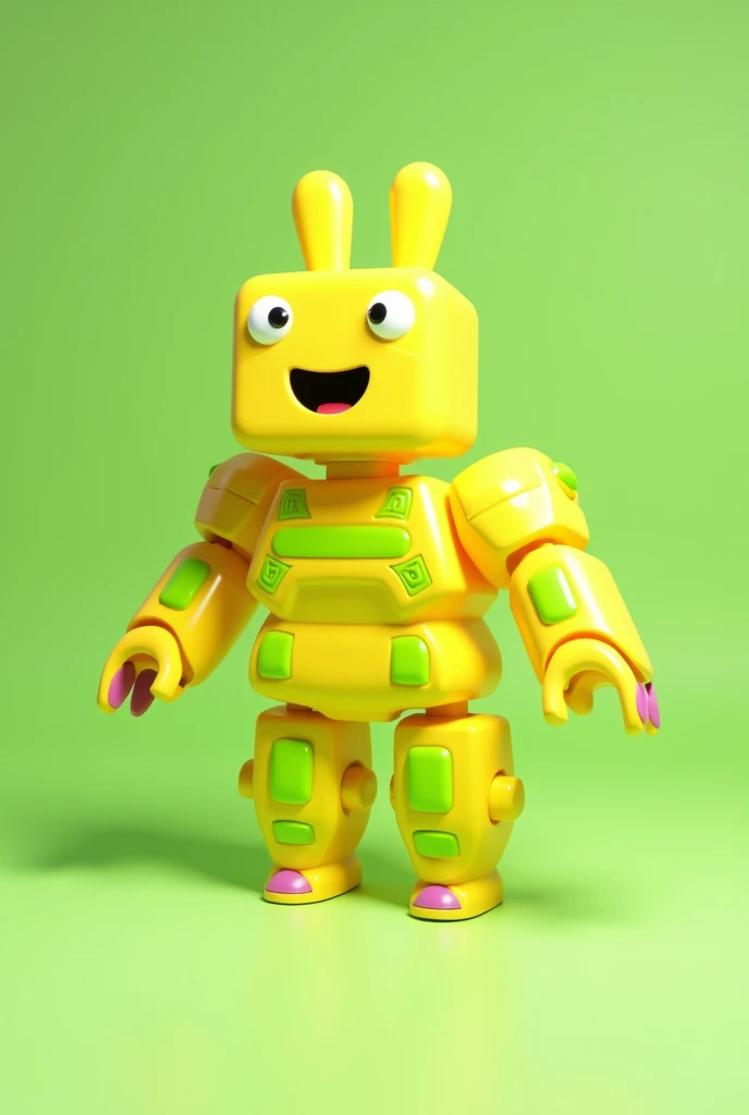 Make a yellow character with green. Roblox Style 