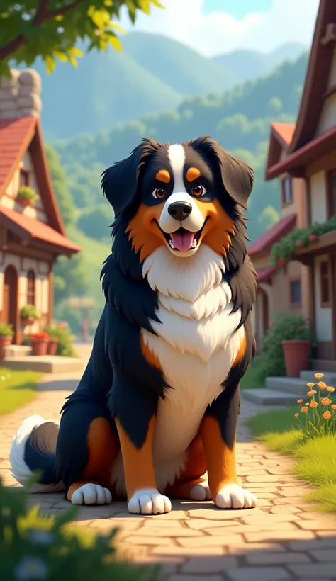 Max, a stray Bernese Mountain Dog who lived in the village.


