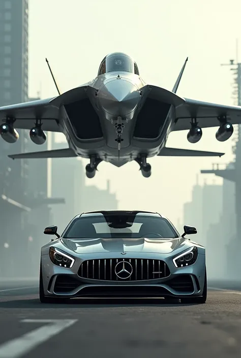 Mercedes Benz and Rafael fighter jet