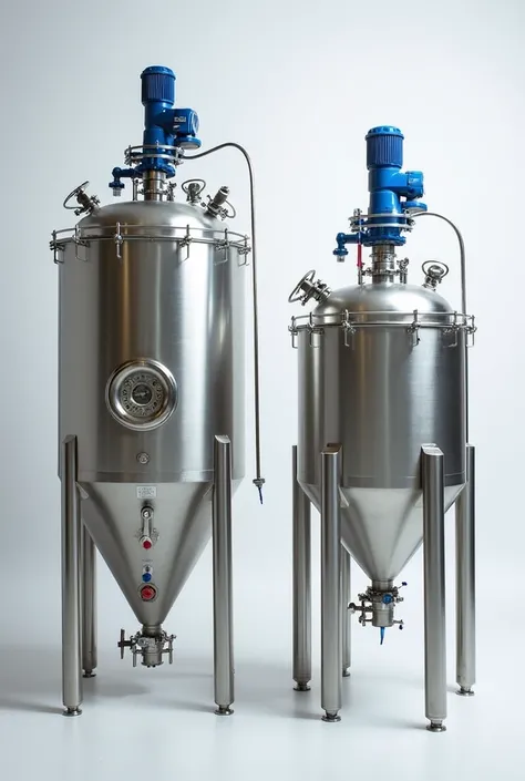 Generate 2 stirred tank type bioreactors with the following characteristics Generate two stirred tank type bioreactors with the following characteristics the first must have a volume of 21.5 liters height 500 mm diameter 250 mm power 100 w stirring speed 1...