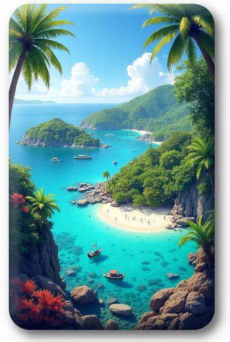 make a illustration of pulau perhentian to make magnet fridge

