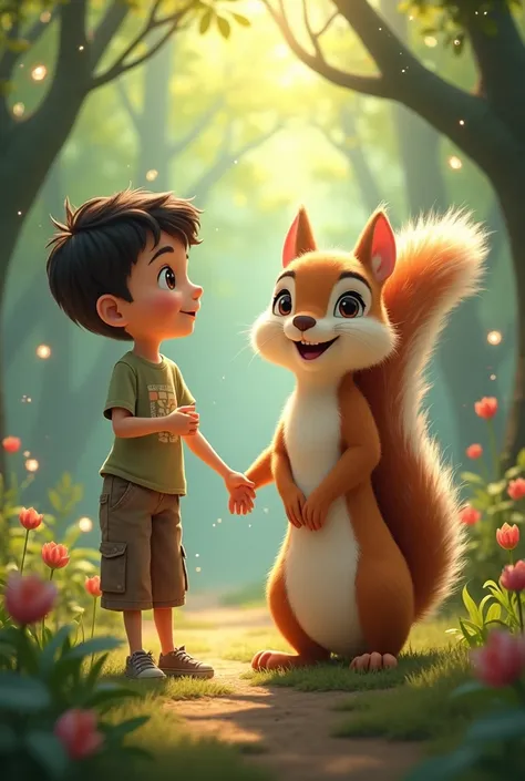 Magic Squirrel: (smiling) You two  boys ali and umer are friends?  I can help you, but first you have to prove the true power of friendship.