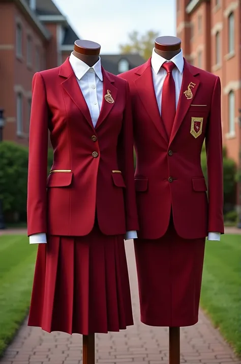 Beautiful student uniform for girls and one for boys that represents the colors of the CARDINAL BIRD AS A LOGO, for 1s 