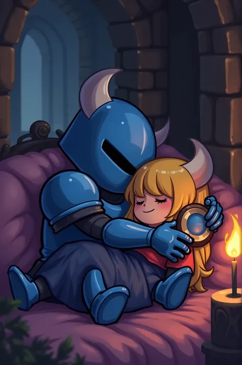 Shovel knight and shield knight sleeping together