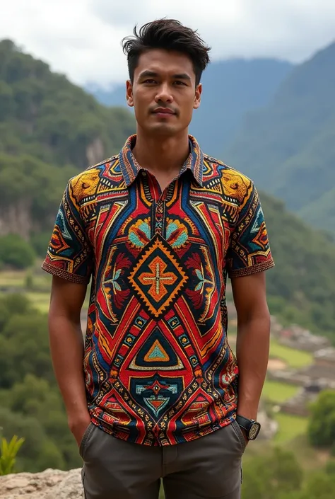 Inca design for a polo shirt