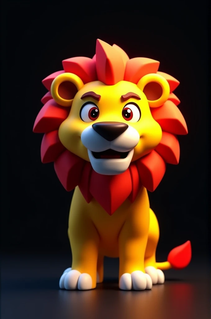 Lion with roblox style with black background 