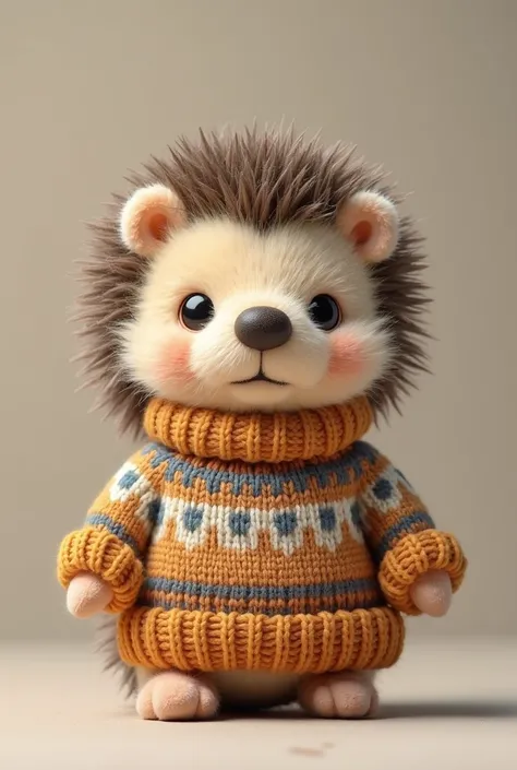 Plush lucky hedgehog with sweater