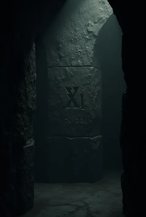 Roman numeral XI below the inscription EVADE in a dark place