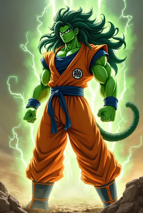 She-Hulk as goku with a tail 