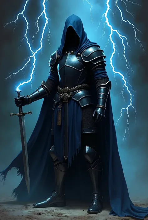 
1970s dark fantasy book cover paper art and dragons style drawing of an dark knight in black assassin armor and a dark blue robe, his face is not visible, instead of swords in his hands there are slightly curved daggers from which lightning comes through,...