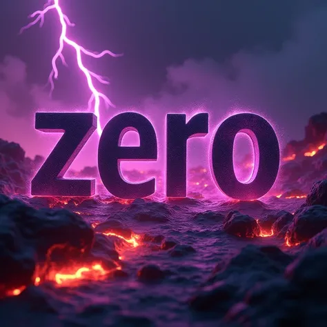 generate me a good quality logo should be written (Zero Deaths) it should be dramatic cinematic lava theme purple fire also add some purple thundering  should look realistic 