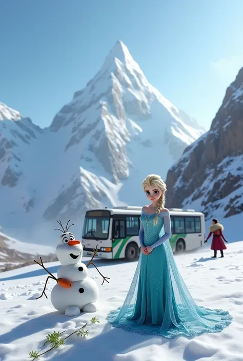 Elsa from Frozen scratches her fat ass with a snowman&#39;s carrot all this happens on Mount Elbrus and a bus drives by that hits an Asian with a mullet haircut 