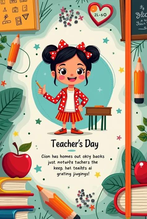 Create a cover for a notebook, Fun cover to give as a gift on Teacher&#39;s Day with a message about being a teacher 