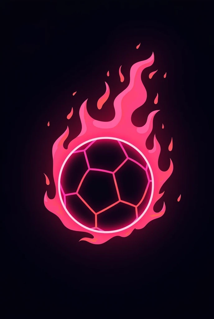 Logo for team with name lava girls written on the logo, black background and a handball on fire with pink flames

