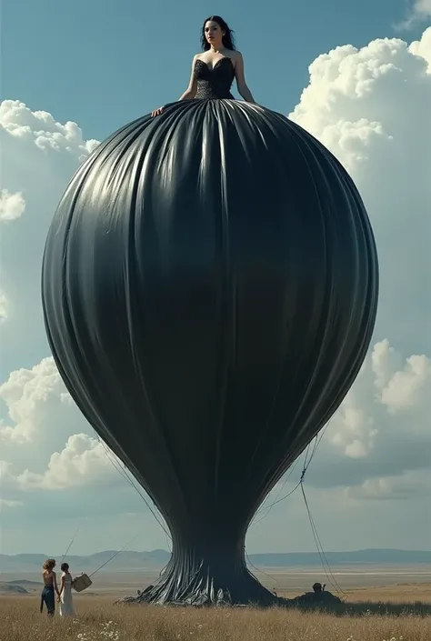 Sexy giantess princess black latex inflatable big balldress she with her inflatable latex balldress Gigantic large inflated balldress She is so big She towers over the entire continents plump princess balldress Her plump balldress is so big and inflates it...