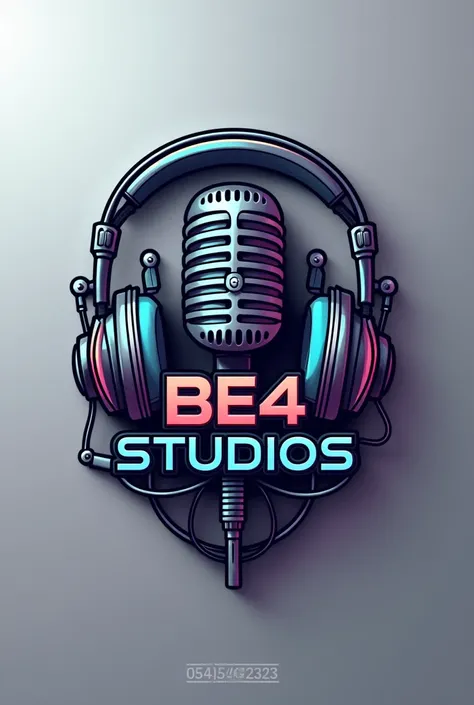 Design a logo using music studio equipments and write “Be4 Studios” 0541542323