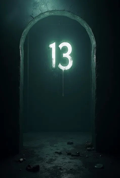 The mystery of 13th street dark background with the number 13