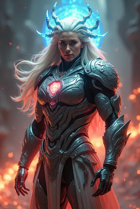 a future demi-god, futuristic mech Armor, highly detailed portrait, dramatic lighting, cinematic composition, intricate ornate armor, glowing ethereal aura, powerful godlike presence, piercing gaze, chiseled facial features, flowing hair, epic fantasy art,...