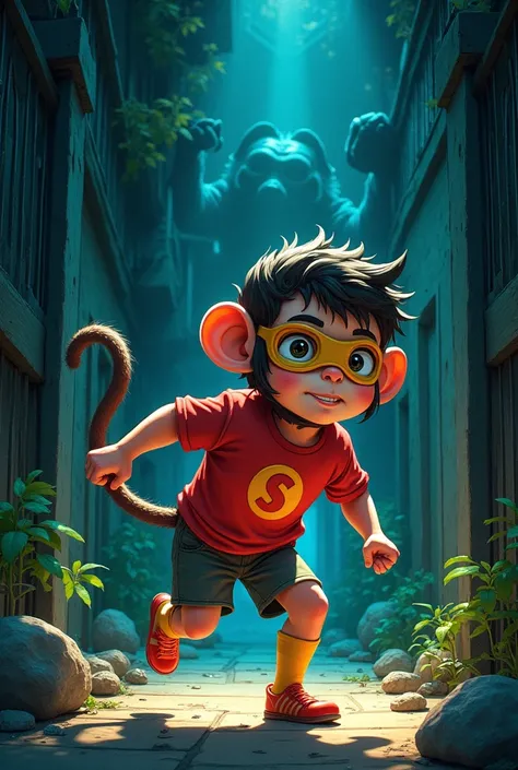 Draw in 30 squares Story about a boy who discovers a laboratory where they experiment with animals, Meet a monkey who can talk, The next day he helps the monkey escape but it bites him and that.That same night the boy transforms into a monkey with fantasti...