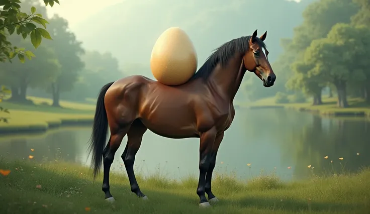 A horse with egg