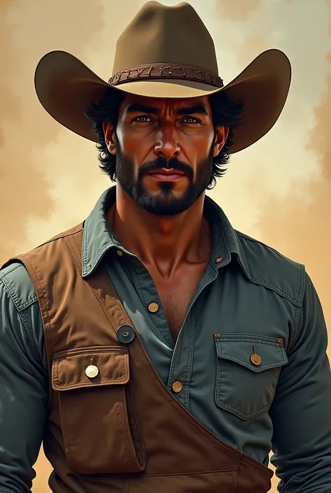 a dark-skinned man, tall and muscular, is the embodiment of a modern cowboy, but with a unique story. Your skin, of a warm and dark tone, reflects the days of work under the sun on the family ranch, while its imposing presence and its height of 1,90 meters...