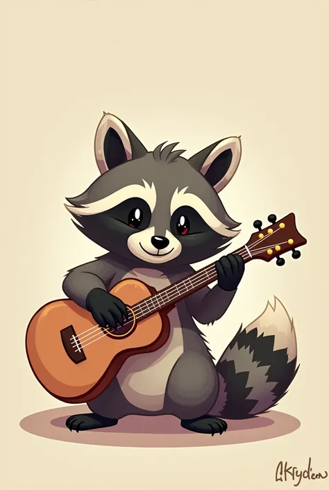 raccoon playing guitar 28x28px