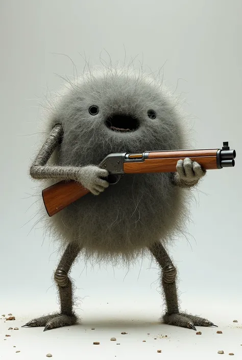 A Bombril with a rifle
