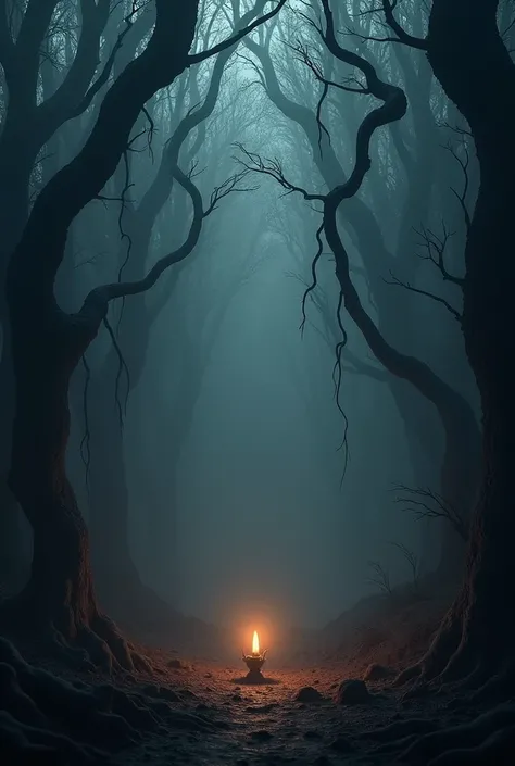 A gloomy, claustrophobic forest stretches in all directions. The dim light of a flickering oil lamp casts distorted, ghostly shadows on the floor. Everywhere are the branches of black, covered with lively tendrils, that constantly twist and stretch, as if ...