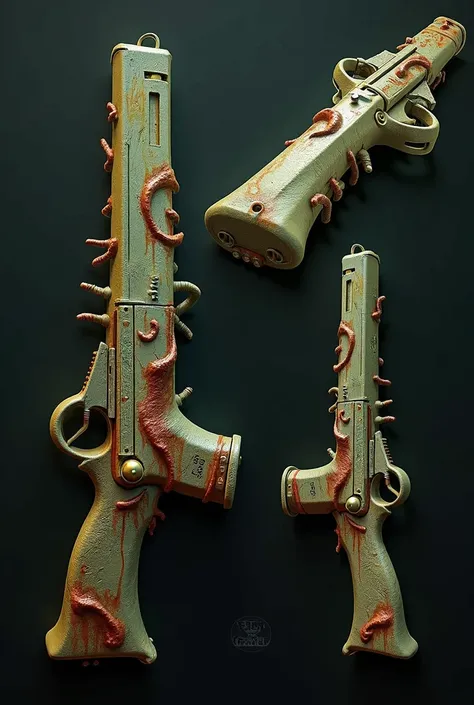 Weapon Skin:

Design: A themed weapon skin that complements the mutated zombie look, featuring:
Organic Texture: The weapon has a slimy, biohazard-like texture, with veins and pulsating effects.
